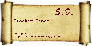 Stocker Dénes névjegykártya